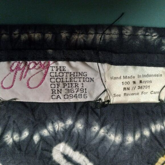 Gypsy Pier1 Handmade Tie-dyed Look Rayon Fringe on each end Scarf Countrycore - Picture 2 of 5